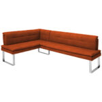 HOEKBANK, metaal, oranje textiel, chroomkleuren thumbnail 2