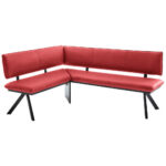 HOEKBANK, metaal, textiel rood, zwart thumbnail 4