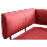 HOEKBANK, metaal, textiel rood, zwart thumbnail 5