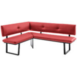HOEKBANK, metaal, textiel rood, zwart thumbnail 2