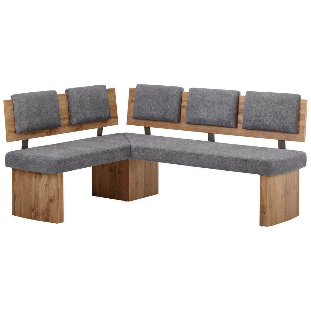 HOEKBANK, textiel, materiaal hout grijs, kleur eiken