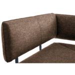 HOEKBANK, metaal, textiel zwart, donkerbruin thumbnail 5