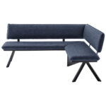 HOEKBANK, metaal, textiel zwart, donkerblauw thumbnail 1