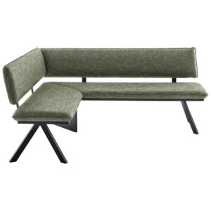 HOEKBANK, metaal, textiel groen, zwart