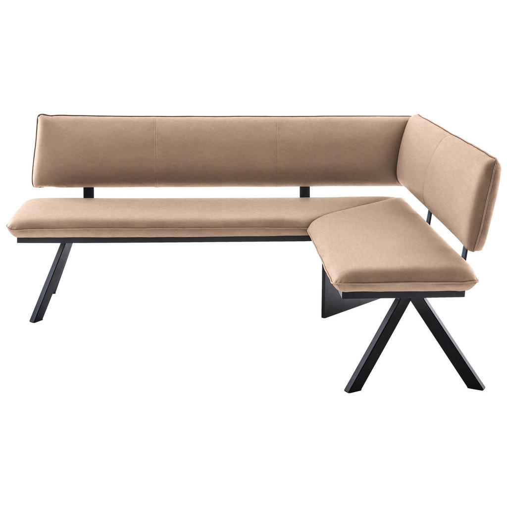 HOEKBANK, metaal, textiel zwart, wit