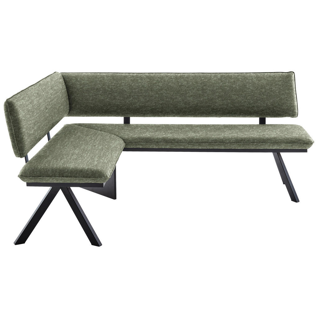 HOEKBANK, metaal, textiel groen, zwart