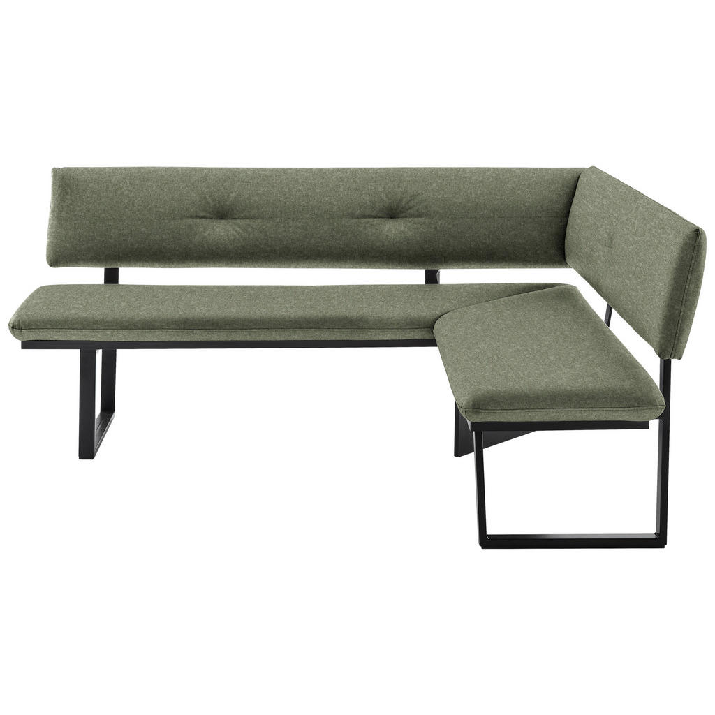 HOEKBANK, metaal, textiel groen, zwart