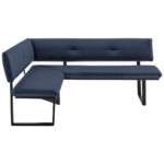 HOEKBANK, textiel, metaal zwart, donkerblauw thumbnail 1