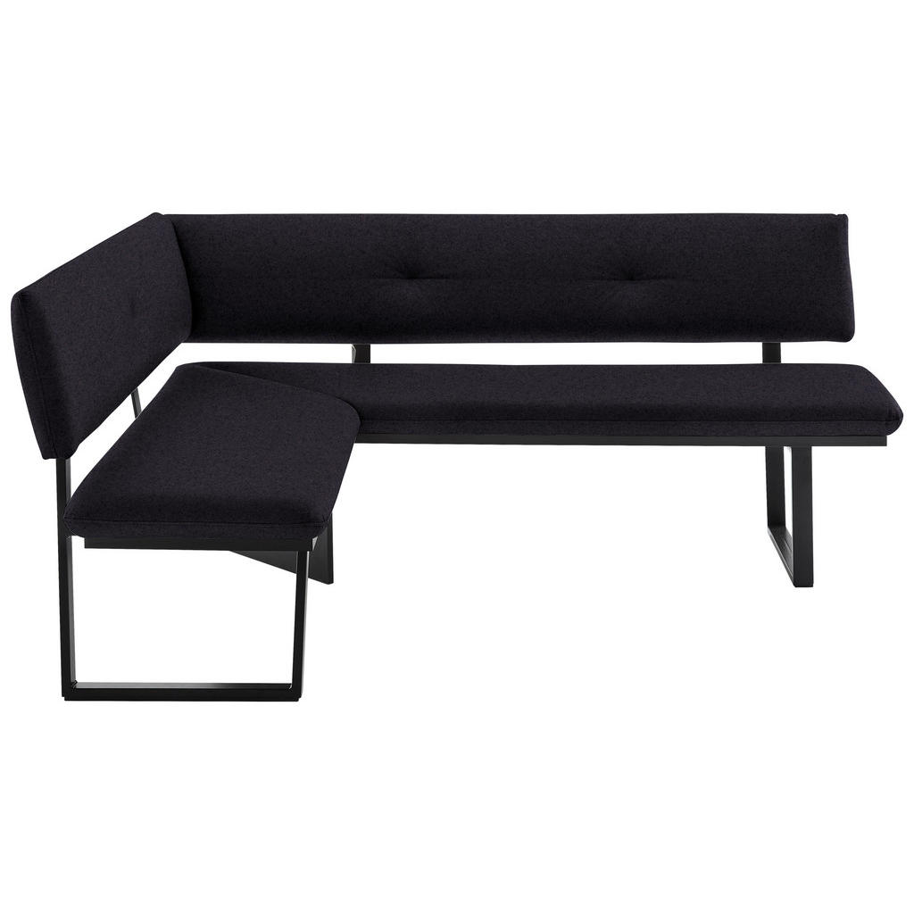 HOEKBANK, metaal, textiel antraciet, zwart