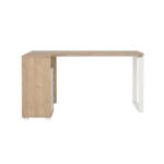 HOEKBUREAU, houten materiaal, wit, eikenkleur thumbnail 4