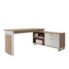 HOEKBUREAU, houtmateriaal wit, sonoma eiken