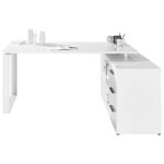 HOEKBUREAU, houtmateriaal, wit, hoogglans thumbnail 3