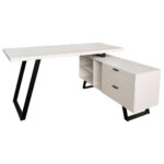 HOEKBUREAU metaal, houtmateriaal zwart, wit thumbnail 4