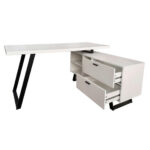 HOEKBUREAU metaal, houtmateriaal zwart, wit thumbnail 6