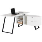 HOEKBUREAU metaal, houtmateriaal zwart, wit thumbnail 7