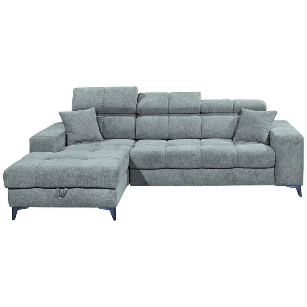 HOEKSTOELENSET, lichtblauwe chenille