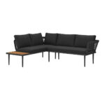 LOUNGE SET acaciahout, volledig massief koolstofstaal thumbnail 4