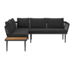 LOUNGE SET acaciahout, volledig massief koolstofstaal thumbnail 5