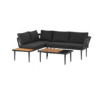LOUNGE SET acaciahout, volledig massief koolstofstaal thumbnail 6