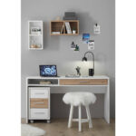 JEUGDBUREAU, houten materiaal, wit, eikenkleur thumbnail 2