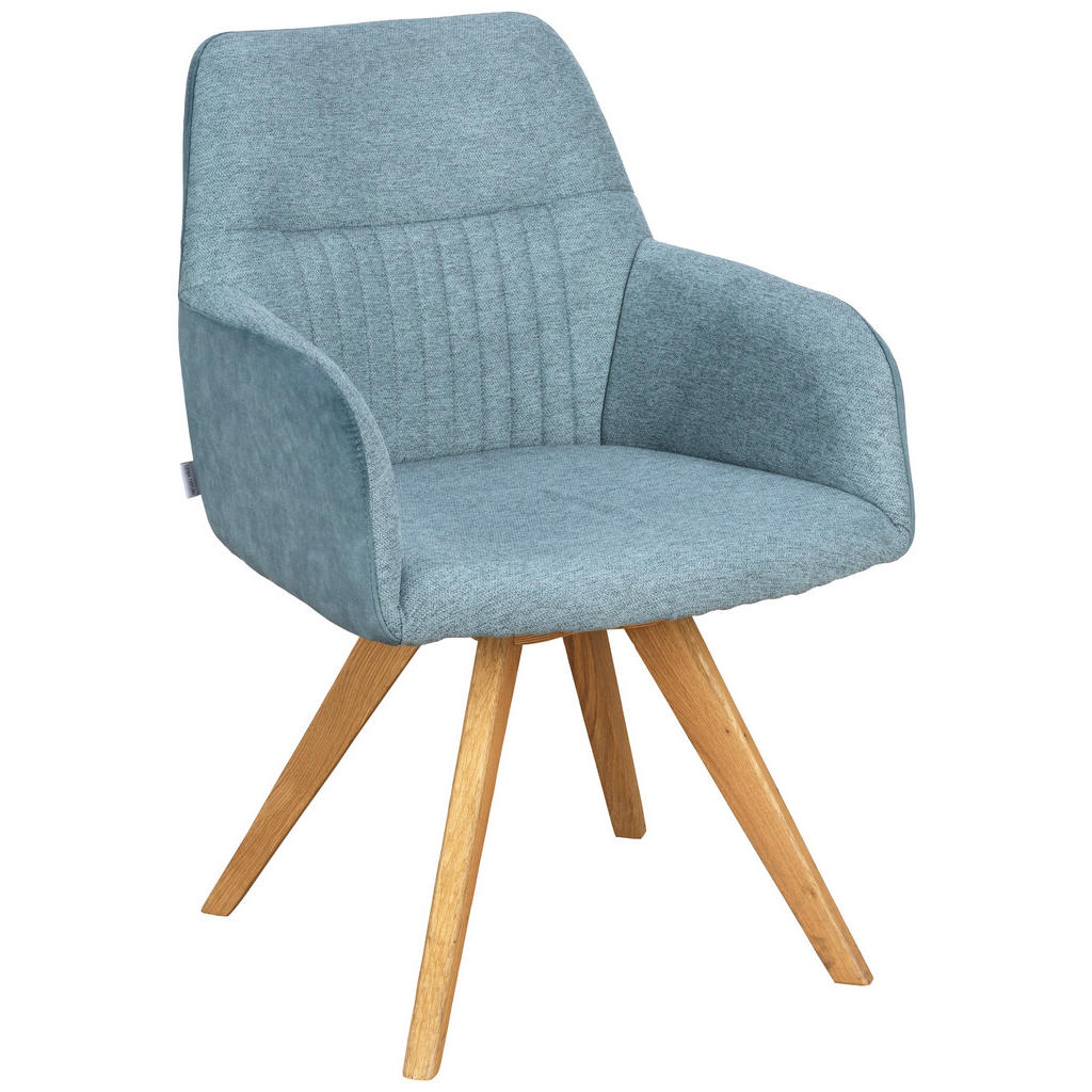 STOELEN, hout, eikenkleurig textiel, groen