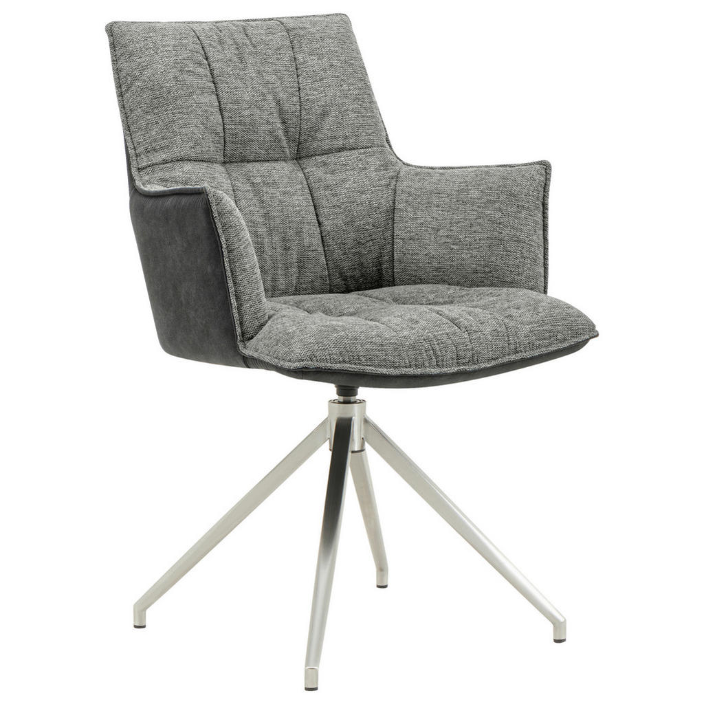 STOELEN, metaal, textiel antraciet, lichtgrijs