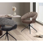 STOELEN, metaal, textiel bruin, zwart, wit thumbnail 2