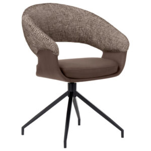 STOELEN, metaal, textiel bruin, zwart, wit