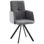 STOELEN, metaal, textiel zwart, donkergrijs thumbnail 1