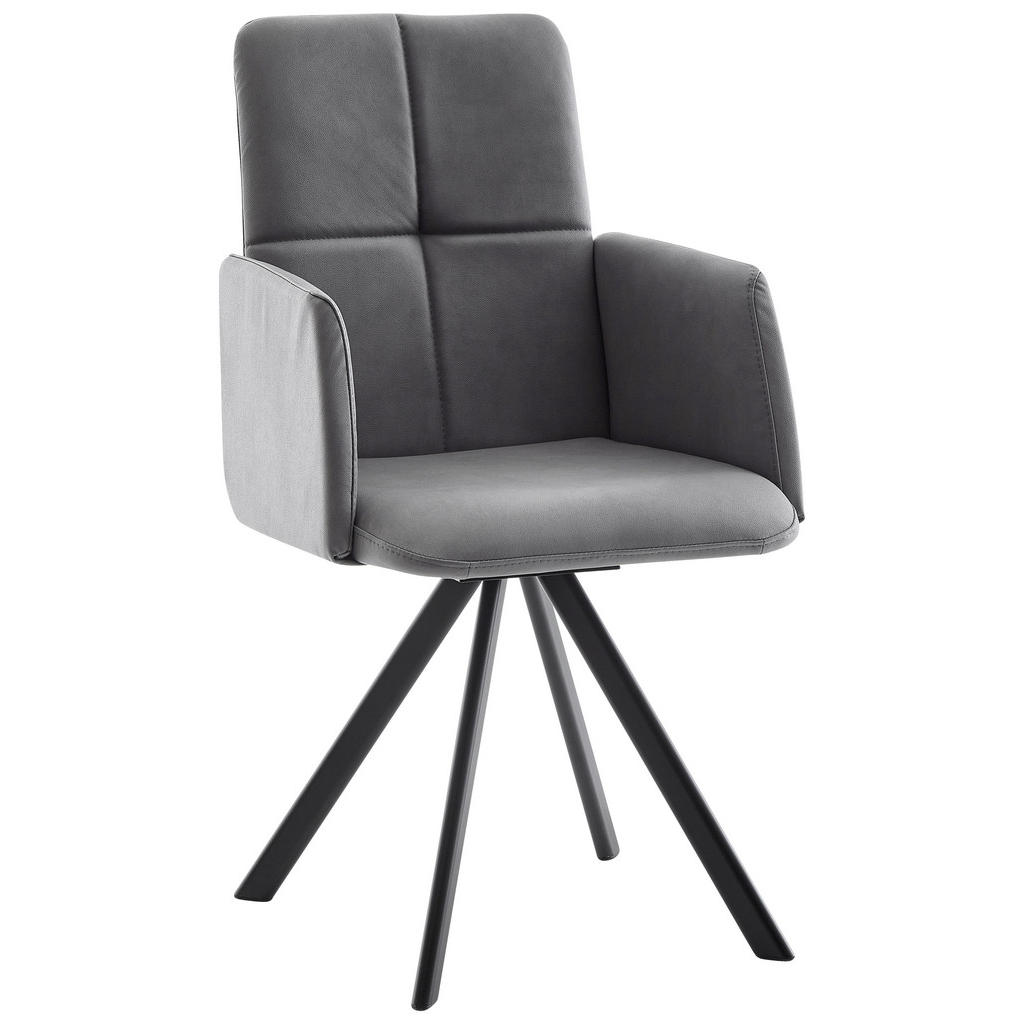 STOELEN, metaal, textiel zwart, donkergrijs