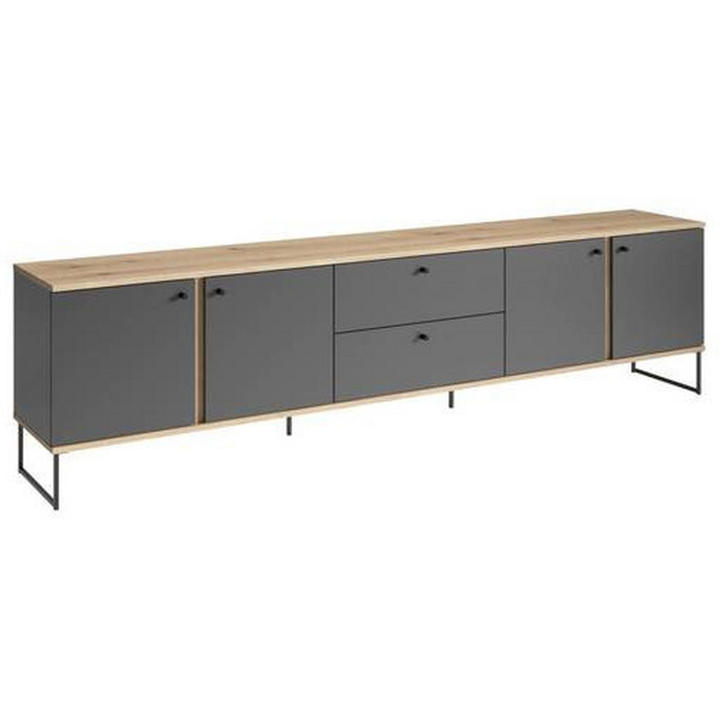 LAGE KAST antraciet, eikenkleur