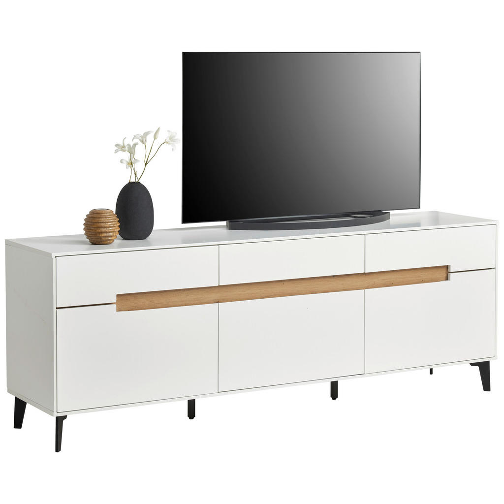 LAGE KAST zwart, wit, eikenkleur