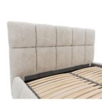 GESTOFFEERD BED 160 cm x 200 cm, hout, textiel, houten materiaal wit thumbnail 6