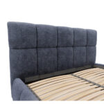 GESTOFFEERD BED 160 cm x 200 cm, hout, textiel, houtmateriaal blauwgrijs thumbnail 3