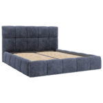 GESTOFFEERD BED 160 cm x 200 cm, hout, textiel, houtmateriaal blauwgrijs thumbnail 5