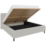 GESTOFFEERD BED 140 cm x 200 cm, wit textiel thumbnail 2