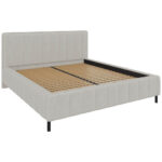 GESTOFFEERD BED 140 cm x 200 cm, wit textiel thumbnail 3