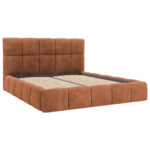 GESTOFFEERD BED 160 cm x 200 cm, hout, textiel, houtmateriaal steenbruin thumbnail 4