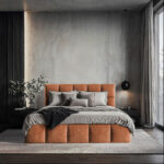 GESTOFFEERD BED 160 cm x 200 cm, hout, textiel, houtmateriaal steenbruin thumbnail 7