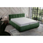 GESTOFFEERD BED 180 cm x 200 cm, hout, textiel, houtmateriaal groen thumbnail 2