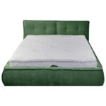 GESTOFFEERD BED 180 cm x 200 cm, hout, textiel, houtmateriaal groen thumbnail 3