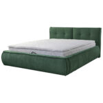 GESTOFFEERD BED 180 cm x 200 cm, hout, textiel, houtmateriaal groen thumbnail 4