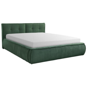 GESTOFFEERD BED 180 cm x 200 cm, hout, textiel, houtmateriaal groen