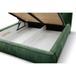 GESTOFFEERD BED 180 cm x 200 cm, hout, textiel, houtmateriaal groen thumbnail 5