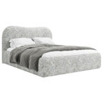 GESTOFFEERD BED 140 cm x 200 cm, hout, textiel, houtmateriaal natuurlijke kleur thumbnail 2