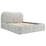 GESTOFFEERD BED 140 cm x 200 cm, hout, textiel, houtmateriaal natuurlijke kleur thumbnail 4