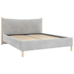 GESTOFFEERD BED 180 cm x 200 cm, hout, textiel, houtmateriaal grijs thumbnail 5