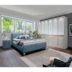 GESTOFFEERD BED 180 cm x 200 cm, blauwgrijs textiel thumbnail 2