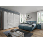 GESTOFFEERD BED 180 cm x 200 cm, blauwgrijs textiel thumbnail 3