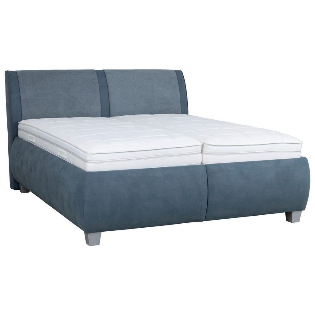 GESTOFFEERD BED 180 cm x 200 cm, blauwgrijs textiel